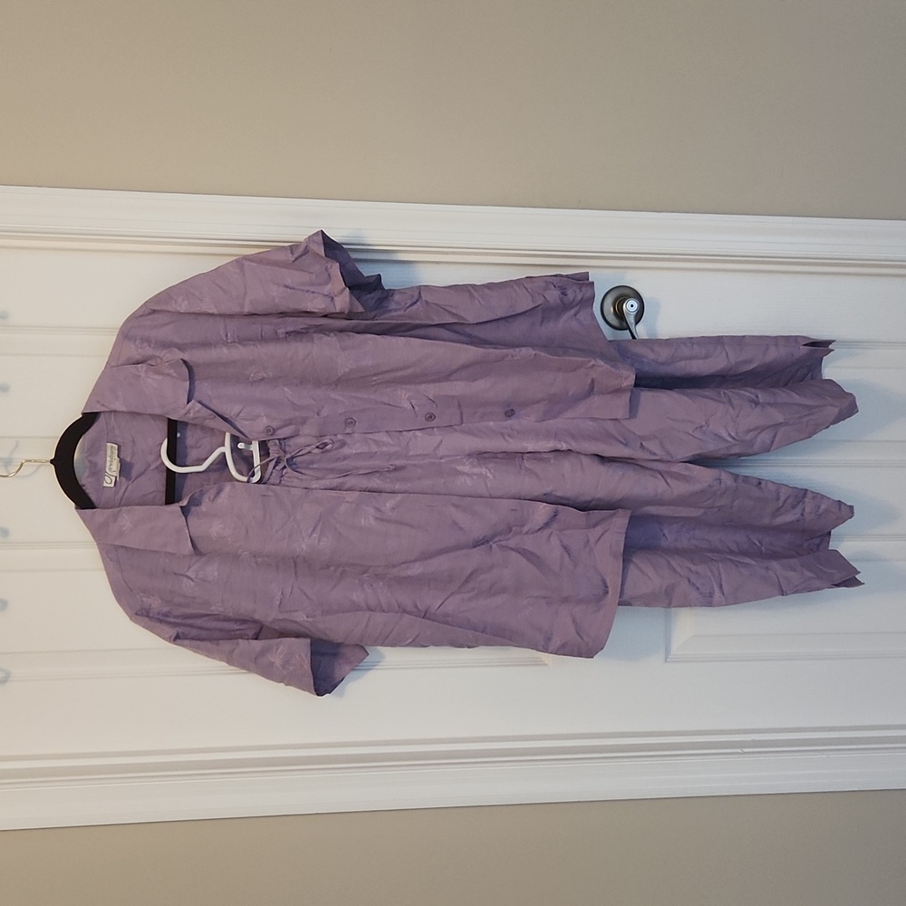 Silk purple palm tree top 16W and capri set 18W